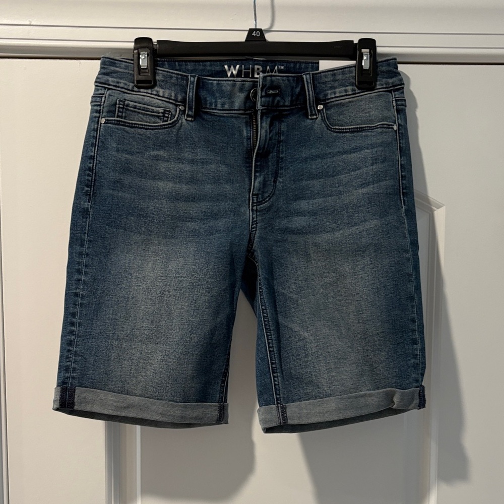 White House Black Market Blue Denim Bermuda Shorts